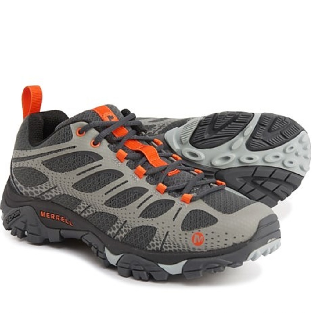 Merrell Moab Edge Vented Hiking Shoes Gray Vibram Men 8 Women 9.5 Uk 7.5 Eu 41.5